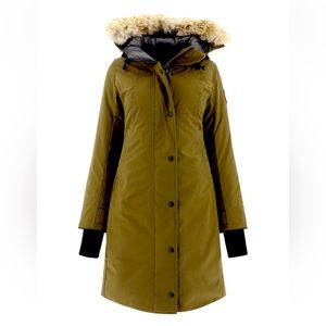 Canada Goose Sherbrooke Fur Trim Hooded Parka In Military Green Size XS.